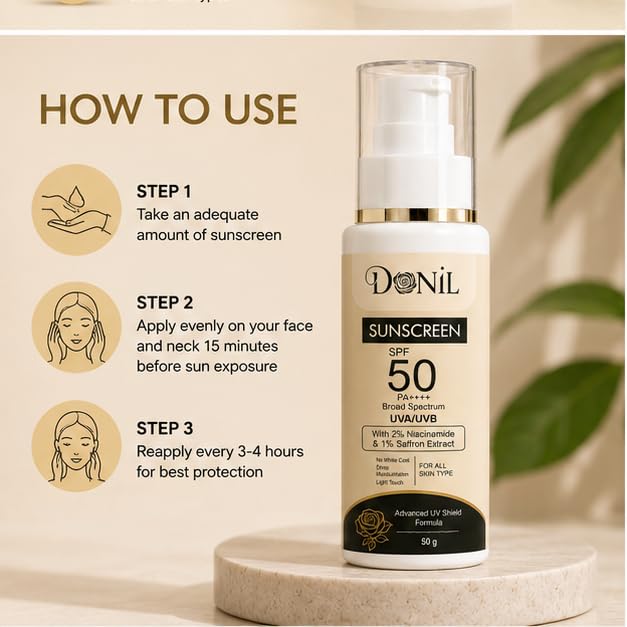 DONIL SPF 50 PA++++ Broad Spectrum Sunscreen (50g)