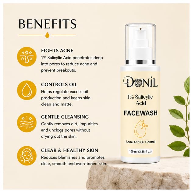 DONIL 1% Salicylic Acid Face Wash (100ml)