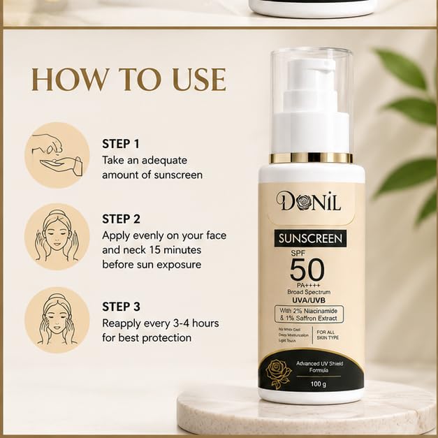 DONIL SPF 50 PA++++ Broad Spectrum Sunscreen (100g)