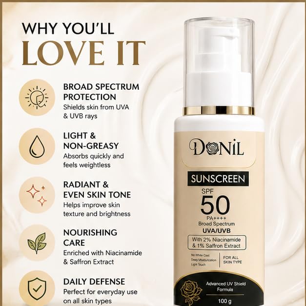 DONIL SPF 50 PA++++ Broad Spectrum Sunscreen (100g)